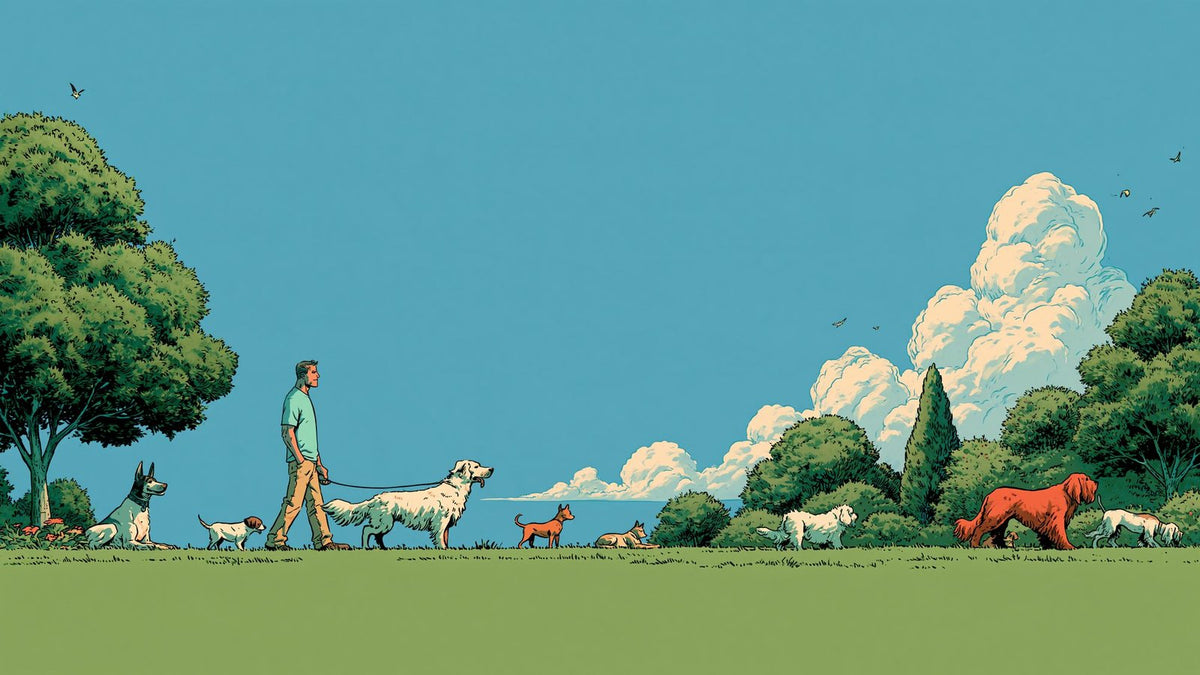 A dog resting outdoors beside its owner, snouts lifestyle